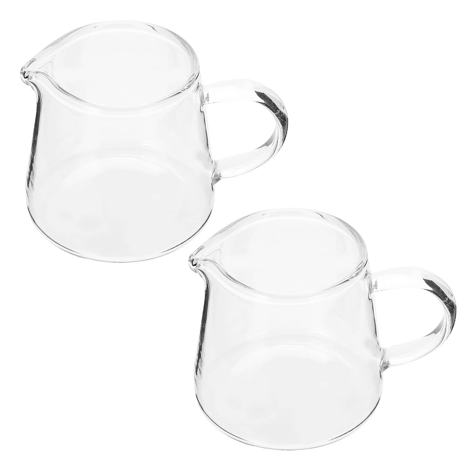 Anneome 2pcs Glass Milk Pitchers for Breakfast as Milk Cups Juice Containers for Household Use