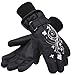 SimpliKids Girl's Waterproof Winter Snowboard Ski Gloves, Black, L(10-12Y)
