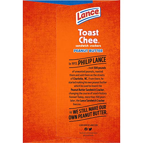 Lance Sandwich Crackers, Toasty and Toastchee Peanut Butter, 40 Ct