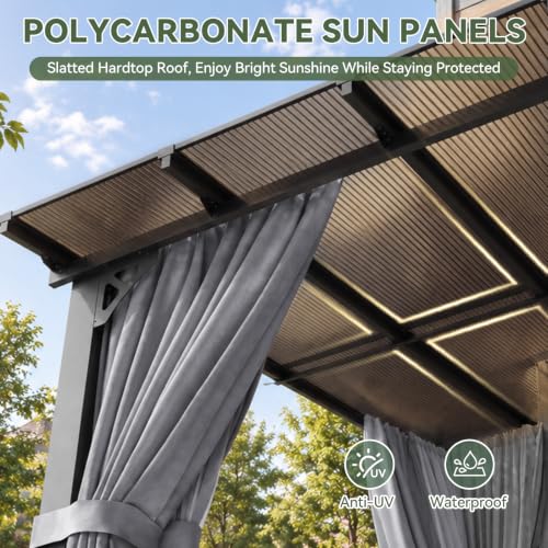 Aoxun 12x10FT Wall-Mounted Pergola Review: Lean-To Gazebo with Curtains & Netting image 21