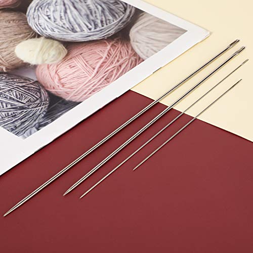 4 Pieces Upholstery Needle Long Straight Hand Needles Sewing Upholstery Needles in 6/9/ 10/12