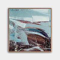 Framed Canvas Wall Art Modern Texture Painting Canvas Prints Home Artwork Decoration for Living Room,Bedroom - 16x16 inches