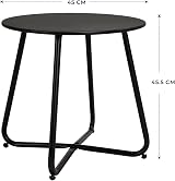 Grand patio Round Outdoor Side Table Lightweight Adjustable Black view 3