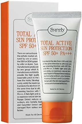 Surely Total Active Sun Protection SPF50+ PA+++, Korean Cosmeceutical, sunblock, sunscreen (50g, 1.76oz)