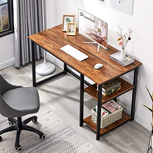 GreenForest Office Desk with 2-Tier Storage Shelves 47 inch Computer Desk Modern PC Laptop Workstation Study Working… - Image 3