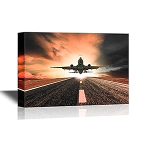 Flight Retro Style Art with Airplane Taking Off