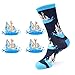 Zmart Men Shark Socks, Novelty Animal Socks, Blue, Size Medium, 1 Pair