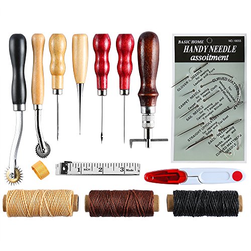 Caydo 14 pieces leather craft hand including stitching groover ba…