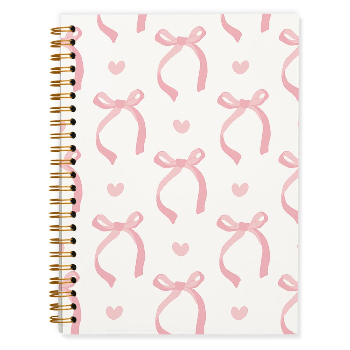 Photo 1 of QUICQOD Journal for Teen Girls, Cute School Supplies for Girls Pink Bow Preppy Notebook Diary Stuff Stationary Hardcover Spiral Notebook 5.5x8.3 Inch