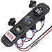 Electop Dual USB Cigarette Lighter Socket Splitter, Waterproof Dual USB 2.1A/2.1A Charger 12V Power Adapter Outlet with LED Voltmeter ON-Off Toggle Switch for Car Boat Marine Motorcycle RV DIY Kit