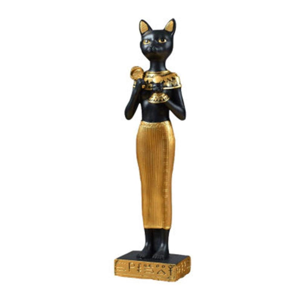 ZSQZJJ Modern Home Decor Accents,Creative Home Decor Egypt Cat God Bast Resin Statue Saint Astrologe