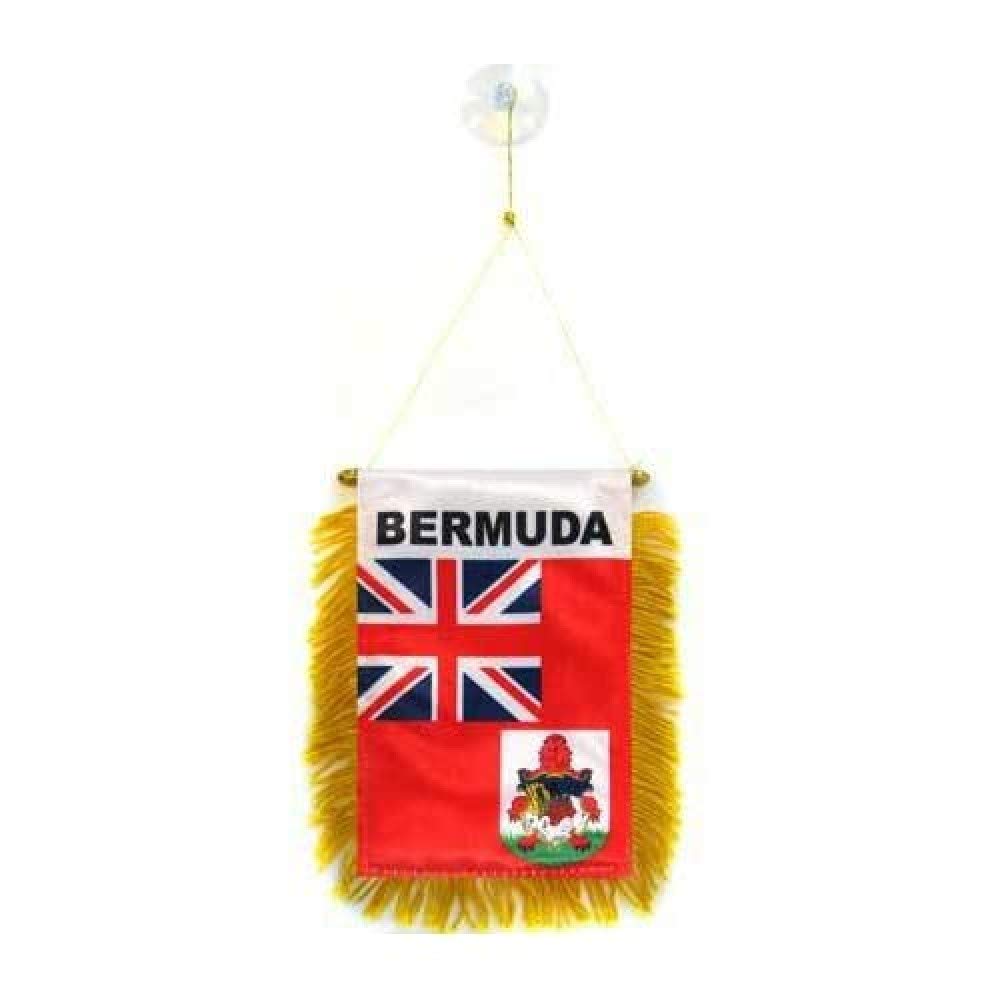 AZ FLAG - Bermuda Mini Banner - 6'' x 4'' - 100% Polyester Bermudian Small Pennant for Car - Double-sided Flag with Suction Cup Hanger
