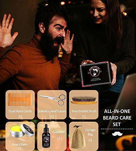 Beard Growth Kit for Men - Christmas Gifts Stocking Stuffers for Men - Beard Grooming Kit with Beard Oil Beard Balm… - Image 3