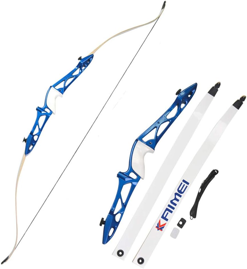 SHARROW 12-40lbs Archery Takedown Recurve Bow 66/68/70inch Hunting Target Practice Bow Traditional Longbow Aluminum Alloy Riser (68" / Blue, 36lbs)