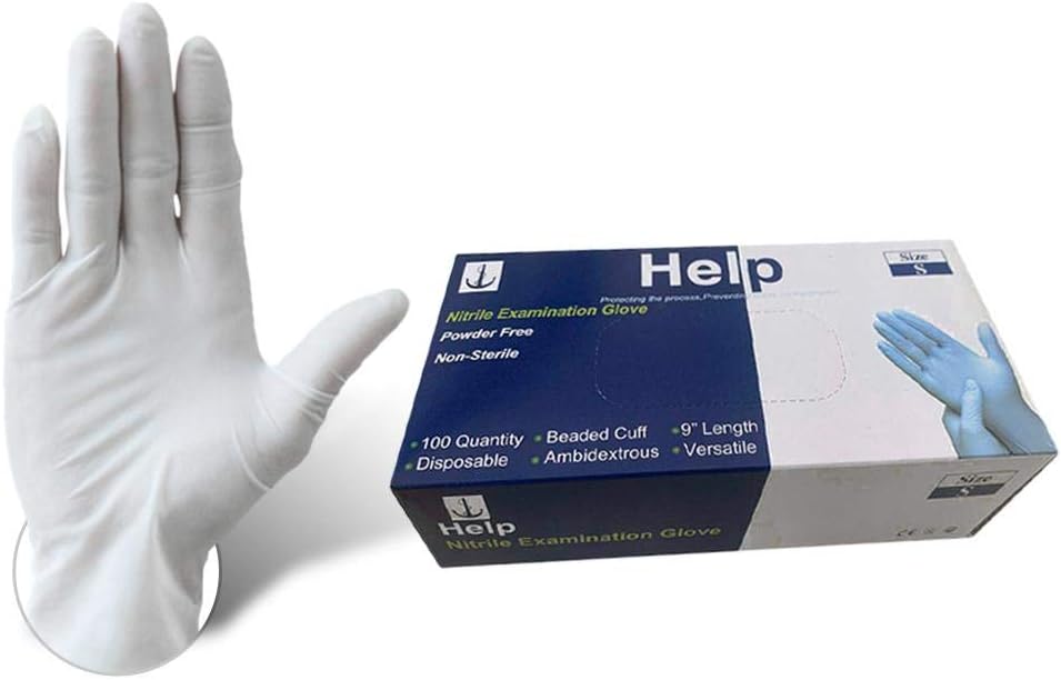 Sanmubo 100PCS Disposable Latex Gloves Powder Free, Disposable Food Cooking Gloves/Kitchen Food Service Cleaning Gloves - Size S,M,L