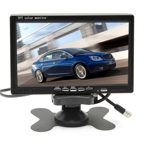 CoCar Quad Multiplexer Split Screen Monitor TFT LCD 12-24 V for Car / Truck Rear View System CCTV 4 Channel RCA Headrest Assembly & Dash Stand