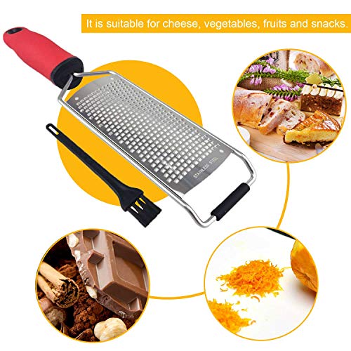 Premium Cheese Grater Citrus Lemon Zester Hand Grater Stainless Steel Blade Protect Cover Brush Dishwasher Safe Easily Shreds & Grates Vegetables Hard Cheeses Parmesan Other Foods Perfect - Thumbnail 5