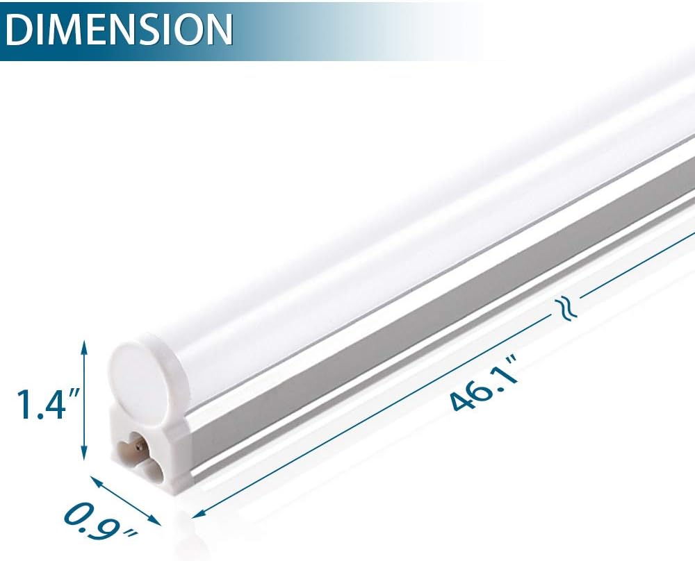 (Pack of 12) Barrina LED T5 Integrated Single Fixture, 4FT, 2200lm, 6500K (Super Bright White), 20W, Utility Shop Light, Ceiling and Under Cabinet Light, Corded Electric with Built-in ON/Off Switch - - 