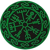 OTA STICKER Vegvisir Wheel Viking Rune (Green) Odin Alphabet Eye Fear Powerful Decal Symbol for CAR Window Truck Motorcycle Chopper Van SUV PPV Scrapbook Cell Phone CASING Laptop Door Helmet Luggage