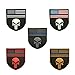 SpaceAuto 3D PVC Rubber Shield Shape American Flag w/ Police Thin Blue Line Law Enforcement Skull Military Army Tactical Morale Badge Subdued Patch 3.35