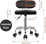 KKTONER PU Leather Modern Rolling Stool with Low Back Height Adjustable Chair view 3