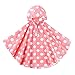 Spring Fever Kids Baby Girls Boys Toddler Hooded Lightweight Cute School Backpack Rain Ponchos Jackets Raincoats C Pink White Dots Medium
