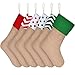 CCINEE 21.5 inch Burlap Christmas Stocking Fireplace Hanging for Gifts Goodies Handmade Projects Set of 6