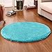 LOCHAS Luxury Round Fluffy Area Rugs for Bedroom Kids Girls Room Nursery, Super Soft Circle Rug, Cute Shaggy Carpet for Children Living Room, 4x4 Feet Blue