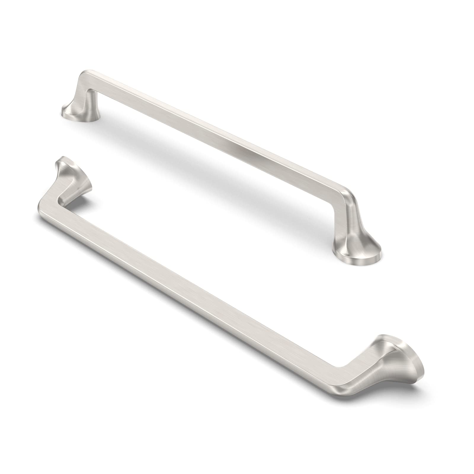 FURNIWARE Pack of 10 Furniture Handles, Cabinet Handles, Kitchen Handles, Drawer Handles, Furniture for Kitchen Cabinets, Cupboards, Furniture Handles, Drawer Handles, 192 mm Hole Spacing, Brushed