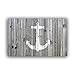 Vandarllin Non-Slip Rustic Wood and Nautical Anchor Doormat Door Mat Rug Outdoor/Indoor (Grey and White),23.6