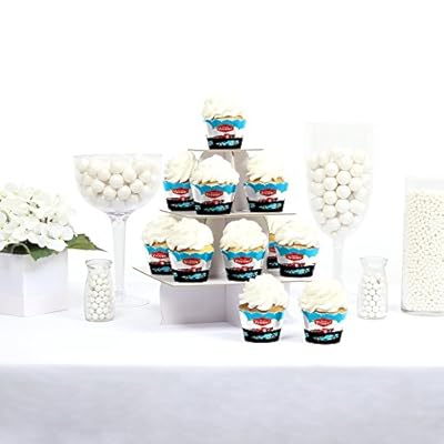 Letâ€™s Go Racing - Racecar - Baby Shower or Race Car Birthday Party Decorations - Party Cupcake Wrappers - Set of 12