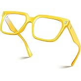 VISOONE Rectangle TR90 Blue Light Blocking Glasses Computer Eyewear with Preppy Look for Women and Men Cougar