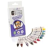 Face Paint Crayon Sticks (12 Colors) Non-Toxic, Perfect For Sensitive Skin - Vibrant Colors Easy to Apply & Easy to Wash Off - Great For Birthday Parties, Fundraising Events & Halloween.