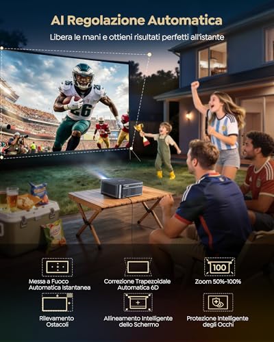 4K Projector 【Google TV 14.0/MEMC/2200 ANSI/44W Dolby】4K Smart TV Projector 2+32GB AutoFocus 6DKeystone Wimius Projector Voice Control HDR10 Bluetooth WiFi for Home Cinema/Outdoor
