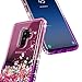 Galaxy S9 Plus Case w/[Full Cover Screen Protector Premium Clear], NageBee Glitter Liquid Quicksand Waterfall Flowing Sparkle Bling Diamond Cute Case Designed for Samsung Galaxy S9 Plus -Pink/Purple