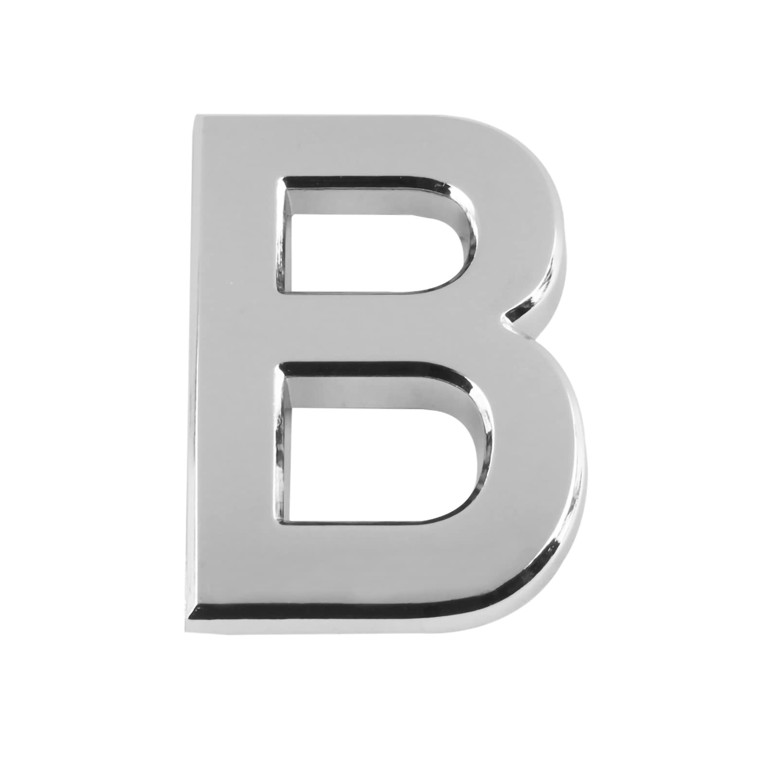 Larcele 1.96inch/5cm Self-Stick Modern House Number ABS Address Numbers Silver Mailbox Number 3 Pieces MPH-04(Letter B)