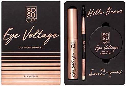 SOSUbySJ Eye Voltage Ultimate Brow Kit Light Medium Dark Eyebrow Makeup Powder (Medium/Dark)