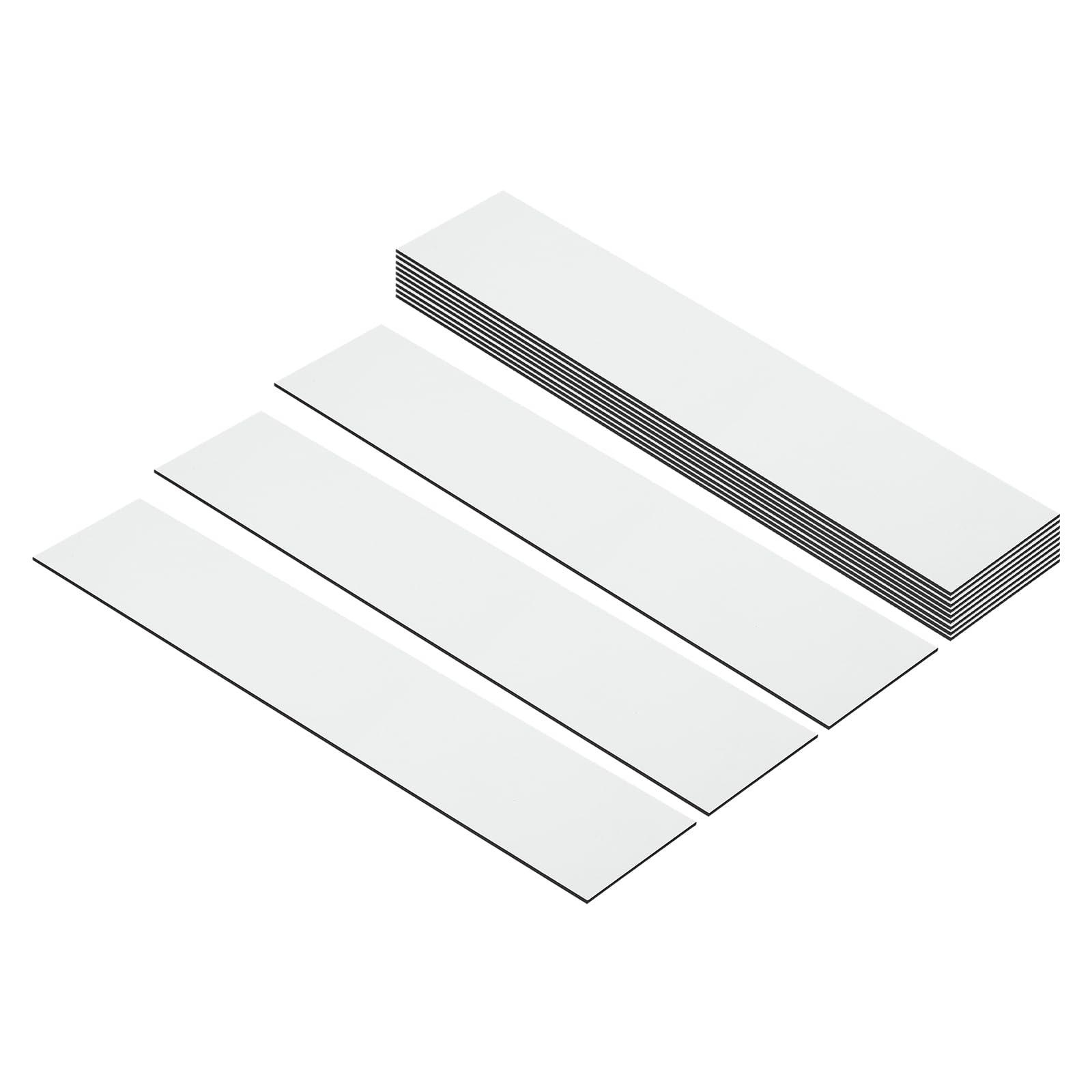 PATIKIL 10"x2" Blank Name Plates, 12 Pack Custom Engraved Name Plate Rectangle Laser Engraving Blanks for Personalized Nameplates Office Desk DIY Painting Supplies, White, Black