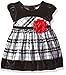 Youngland Baby Girls' Plaid Dress with Velvet Border