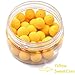 Phecda Sport 30pcs/Box 12mm Smell Carp Fishing Bait Boilies Eggs/4 Flavors Floating Ball Beads Feeder Artificial Carp Baits Lure/Hair Rig (Yellow-Sweet Corn)