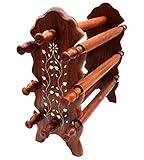 IndiaBigShop Hand Crafted Wooden Bangle Stand Eight Rods Foldable Bangle Stand For Women, Bracelet Stand Holder For Home Decor 12 Inch