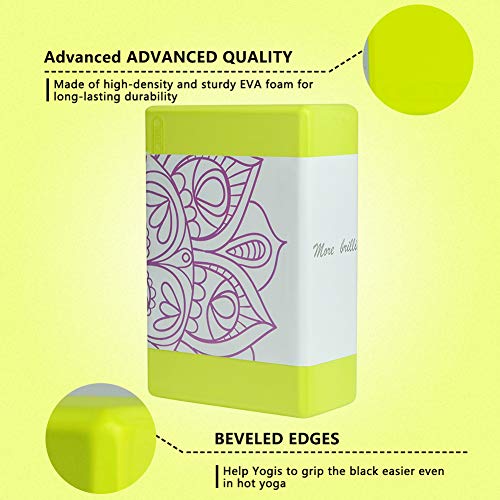 HolaHatha Yoga Block, 9â€™â€™x6â€™â€™x3â€™â€™ EVA Foam Block to Support and Deepen Poses, Improve Strength and Flexibility, Great for Yoga, Pilates, Workout, Fitness & Gym (Green, 9"x6"x3")