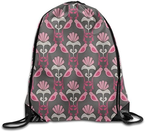 Pink Birds Pattern Cool Drawstring Travel Sports Backpack Gift