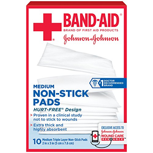 Band-Aid Brand Adhesive Bandages, Medium Non-Stick Pads, 2-Inch X 3-Inch Pads, 10 count (Pack of 6)