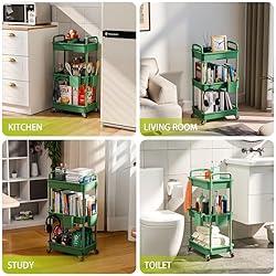Sorgion 3 Tier Small Rolling Cart Organizer,Laundry