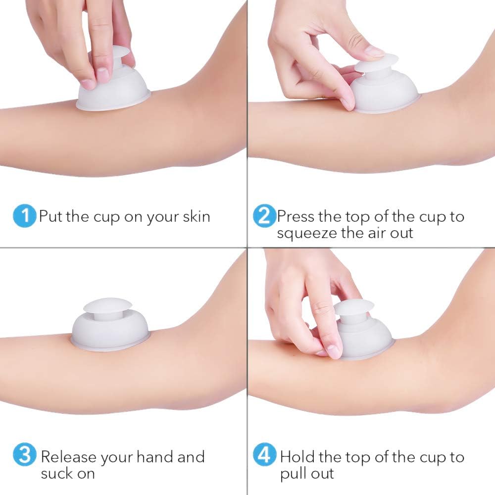 Silicone Cupping Therapy Sets Cups Massage,12pcs Professional Vacuum Cupping Anti Cellulite Suction Cup for Facial Body Massage,Deep Tissue,Myofascial Release,Pain Relief (White) - Image 5