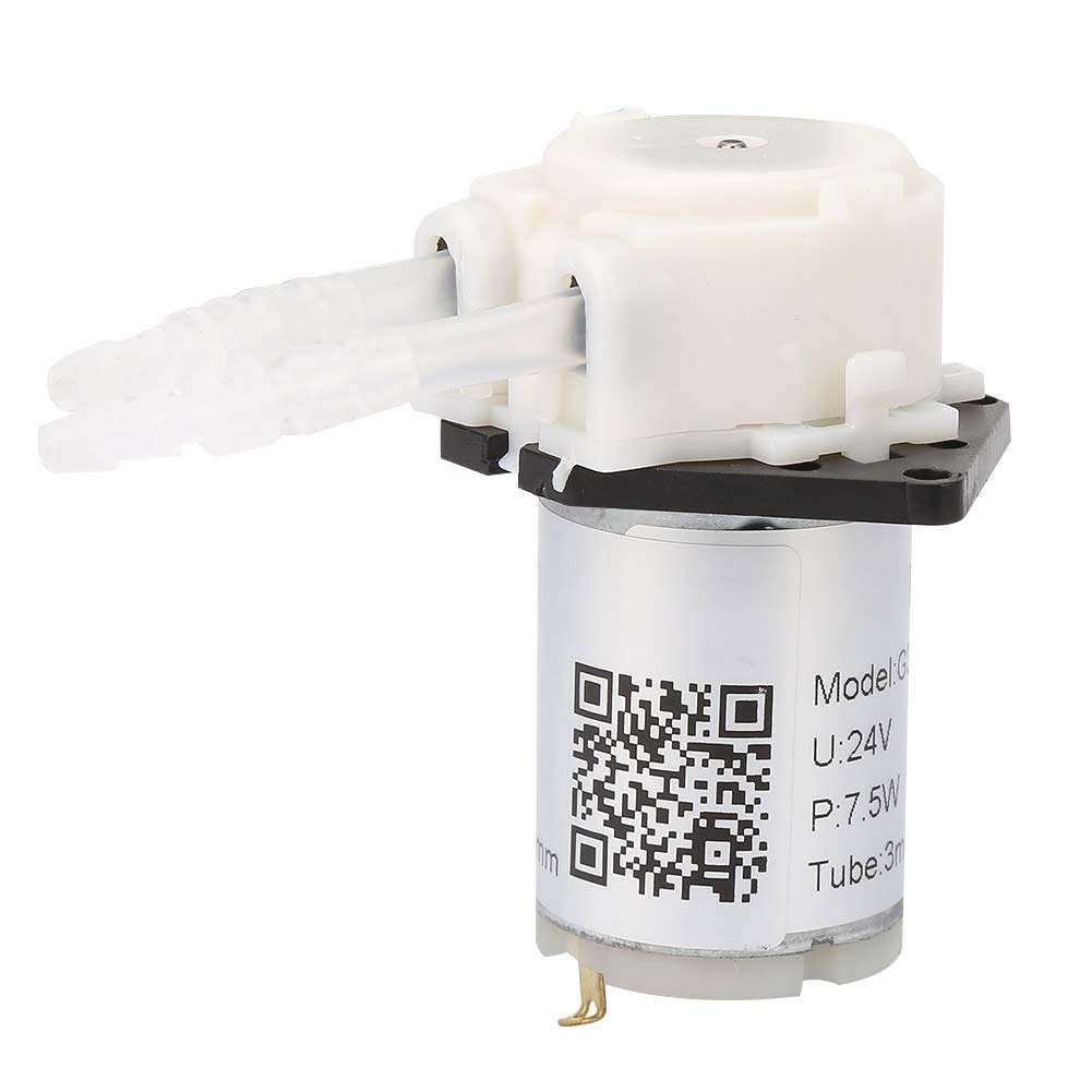 Keenso Peristaltic Pump, 24V Micro Dosing, DIY Tube Head, Automatic Dosing Pump, 3 x 5 cm for Aquarium, Lab, Chemical Analysis