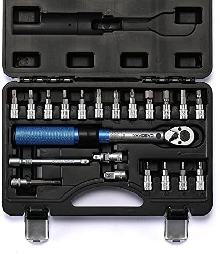 CASOMAN 1/4-Inch Drive Click Torque Wrench Set, Dual-Direction