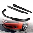 HK5 5pcs Combo Front Bumper Body Kit Lip + Side Skirt Extensions Diffuser Compatible with 2010-2013 Chevy Camaro V6 Model Only (Unpainted Black)