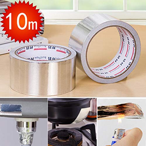 LiPing 50MM X 10M Household Heat-Resistant Waterproof Aluminum Foil Tape Repair Kitchen Cooker Plate Deflector Plate Insulation Sheet Cook Kitchen Tool (A) - Thumbnail 3